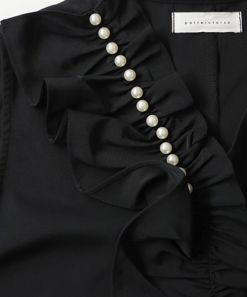 antiqua/pattern torso パールフリルベストジレ 楽天市場】フリルパール付ジレ ジレ レディース トップス 送料