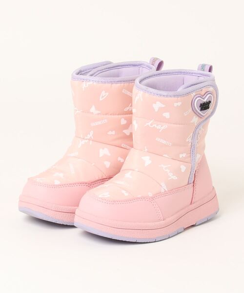ANAP GiRL(アナップガール)の「【ANAP KIDS】 ダウンブーツ(ブーツ・キッズ・ピンク/ホワイト×パープル・19.0cm/18.0cm/16.0cm/17.0cm)」の2枚目の写真