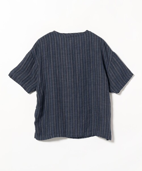美品 Sanca スキッパー リネンシャツ サンカ ネイビー Sanca（サンカ）の「【Sanca】リネンビッグカウボーイシャツ MEN