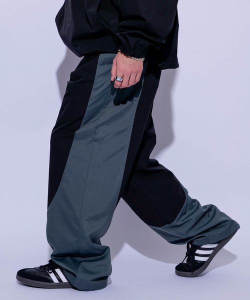 re_k by JUNRED（レクバイジュンレッド）の「re_k by JUNRED / バイカラーウーブントラックパンツ（その他パンツ・メンズ・ブラック/ベージュ系その他/チャコールグレー・S/M/L）」の2枚目の写真