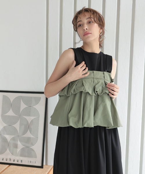 DONOBAN(ドノバン)の「マルチwayバルーンペプラム(ベスト・レディース・カーキ/ブラック/ホワイト・F)」の18枚目の写真