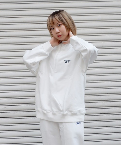 Reebok(リーボック)の「【Reebok/リーボック】ハーフジップスウェットトップス/トレーナー(スウェット・レディース・オレンジ/ホワイト/ライトブルー/ブラック・SMALL/MEDIUM/X-LARGE/LARGE)」の6枚目の写真