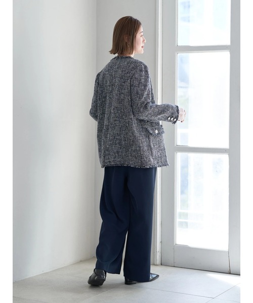 YECCA VECCA（イェッカヴェッカ）の「ノーカラーツイードジャケット②（その他アウター・レディース・ネイビー・FREE）」の21枚目の写真