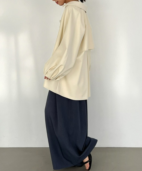 Olu.（オルドット）の「タックスリーブステンカラーコート（ステンカラーコート・レディース・グリーン系その他/アイボリー・FREE）」の14枚目の写真