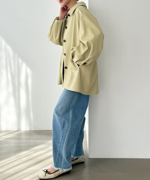 Olu.（オルドット）の「タックスリーブステンカラーコート（ステンカラーコート・レディース・グリーン系その他/アイボリー・FREE）」の8枚目の写真