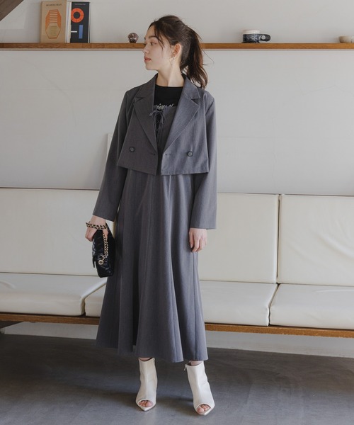 mysty woman（ミスティウーマン）の「アソートショートジャケット　108320（テーラードジャケット・レディース・ホワイト系その他/モカ/チャコールグレー・FREE）」の7枚目の写真