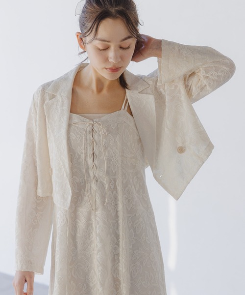 mysty woman（ミスティウーマン）の「アソートショートジャケット　108320（テーラードジャケット・レディース・ホワイト系その他/モカ/チャコールグレー・FREE）」の6枚目の写真