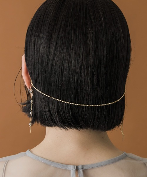 SMELLY（スメリー）の「ボールチェーンバックカチューシャ（カチューシャ・レディース・ゴールド・-）」の2枚目の写真