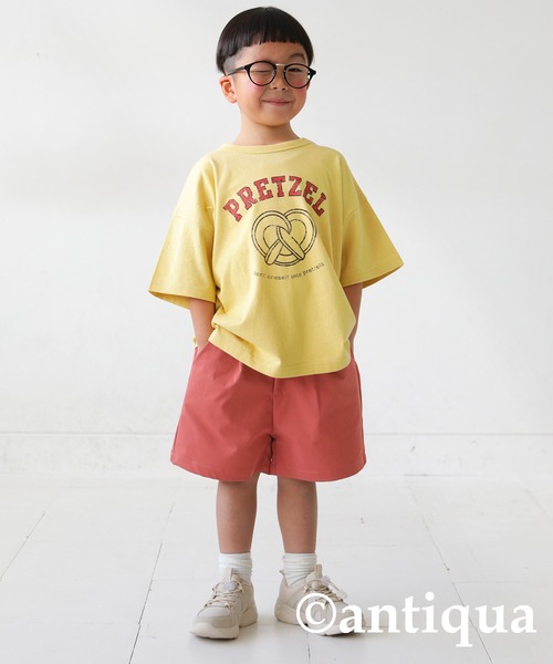 antiqua(アンティカ)の「タックハーフパンツ(その他パンツ・キッズ・ブラック/ピンク/ベージュ・130/120)」の3枚目の写真