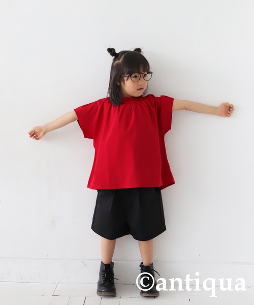 antiqua(アンティカ)の「タックハーフパンツ(その他パンツ・キッズ・ブラック/ピンク/ベージュ・130/120)」の5枚目の写真