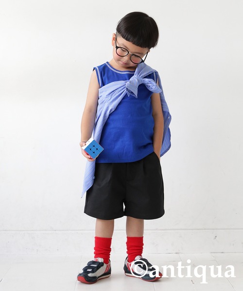 antiqua(アンティカ)の「タックハーフパンツ(その他パンツ・キッズ・ブラック/ピンク/ベージュ・130/120)」の7枚目の写真