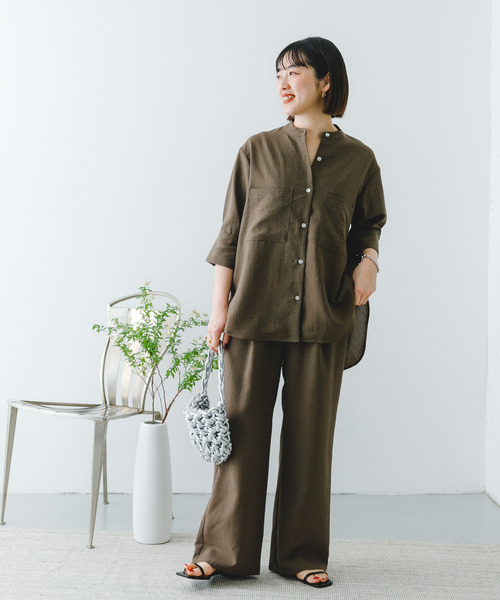 ITEMS URBANRESEARCH（アイテムズ アーバンリサーチ）の「『速乾/UVカット』『Sサイズあり』『セットアップ対応』イージーケアワイドパンツ（その他パンツ・レディース・ブラック系その他/チャコールグレー/モカ・SMALL/FREE）」の9枚目の写真