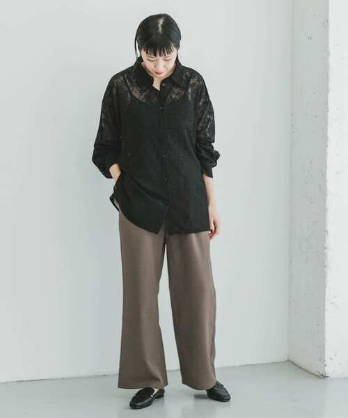 ITEMS URBANRESEARCH（アイテムズ アーバンリサーチ）の「『速乾/UVカット』『Sサイズあり』『セットアップ対応』イージーケアワイドパンツ（その他パンツ・レディース・ブラック系その他/チャコールグレー/モカ・SMALL/FREE）」の14枚目の写真