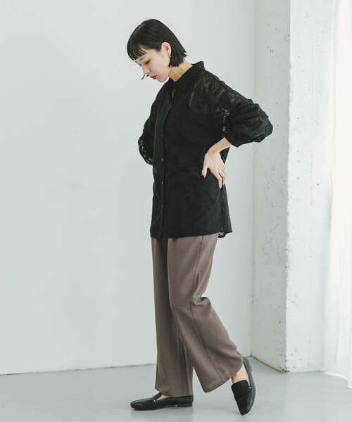 ITEMS URBANRESEARCH（アイテムズ アーバンリサーチ）の「『速乾/UVカット』『Sサイズあり』『セットアップ対応』イージーケアワイドパンツ（その他パンツ・レディース・ブラック系その他/チャコールグレー/モカ・SMALL/FREE）」の15枚目の写真