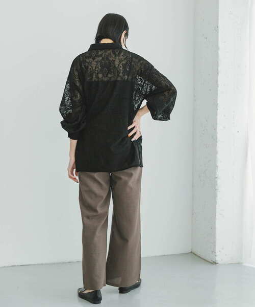 ITEMS URBANRESEARCH（アイテムズ アーバンリサーチ）の「『速乾/UVカット』『Sサイズあり』『セットアップ対応』イージーケアワイドパンツ（その他パンツ・レディース・ブラック系その他/チャコールグレー/モカ・SMALL/FREE）」の16枚目の写真