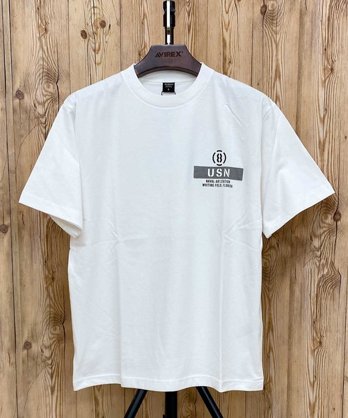 AVIREX（アヴィレックス）の「EIGHT BALLERS  STENCIL PATCH 半袖Tシャツ（Tシャツ/カットソー・メンズ・ホワイト/ブラック/セージグリーン・M/L/XL/XXL）」の4枚目の写真