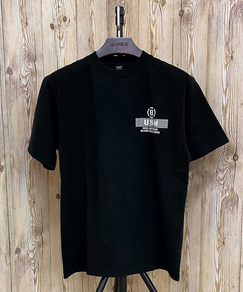 AVIREX（アヴィレックス）の「EIGHT BALLERS  STENCIL PATCH 半袖Tシャツ（Tシャツ/カットソー・メンズ・ホワイト/ブラック/セージグリーン・M/L/XL/XXL）」の7枚目の写真