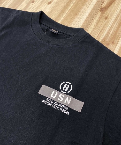 AVIREX（アヴィレックス）の「EIGHT BALLERS  STENCIL PATCH 半袖Tシャツ（Tシャツ/カットソー・メンズ・ホワイト/ブラック/セージグリーン・M/L/XL/XXL）」の8枚目の写真