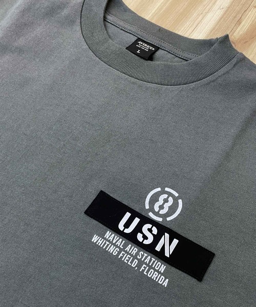 AVIREX（アヴィレックス）の「EIGHT BALLERS  STENCIL PATCH 半袖Tシャツ（Tシャツ/カットソー・メンズ・ホワイト/ブラック/セージグリーン・M/L/XL/XXL）」の11枚目の写真