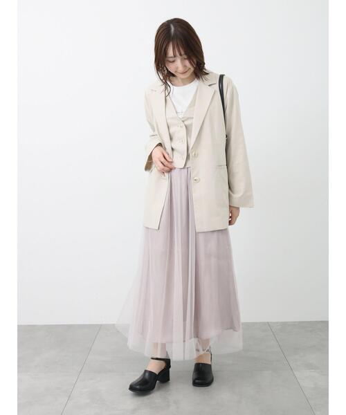 Te chichi TERRASSE(テチチテラス)の「オーロラチュールスカート(スカート・レディース・オフホワイト/ブラック/モカ・F)」の14枚目の写真