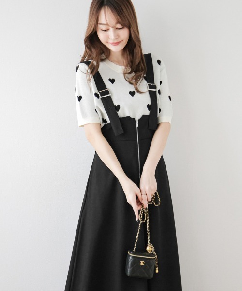 AMELY（エミリー）の「フロントジップジャンパースカート（ジャンパースカート・レディース・ブラック/ミント/ベージュ系/グレイッシュベージュ・フリー）」の9枚目の写真