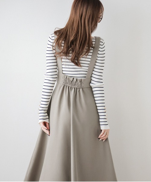 AMELY（エミリー）の「フロントジップジャンパースカート（ジャンパースカート・レディース・ブラック/ミント/ベージュ系/グレイッシュベージュ・フリー）」の14枚目の写真