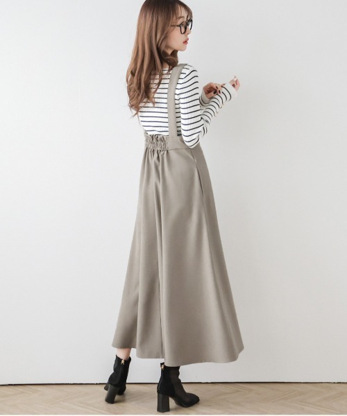AMELY（エミリー）の「フロントジップジャンパースカート（ジャンパースカート・レディース・ブラック/ミント/ベージュ系/グレイッシュベージュ・フリー）」の12枚目の写真