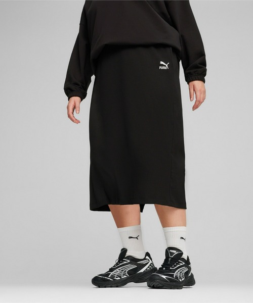 PUMA(プーマ)の「PUMA プーマ ウィメンズ CLASSICS リブ ミディアムレングス スカート(スカート・レディース・ブラック/ベージュ系その他・X-LARGE/LARGE/SMALL/MEDIUM)」の2枚目の写真