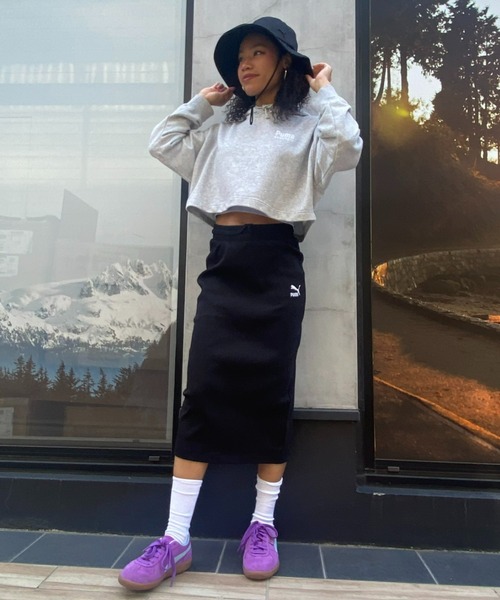 PUMA(プーマ)の「PUMA プーマ ウィメンズ CLASSICS リブ ミディアムレングス スカート(スカート・レディース・ブラック/ベージュ系その他・X-LARGE/LARGE/SMALL/MEDIUM)」の4枚目の写真