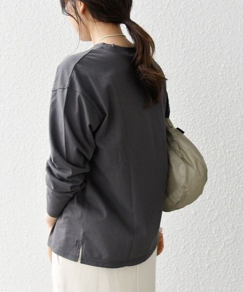 monmimi（モンミミ）の「【SHIPS any別注】MONMIMI: ロゴ プリント ロンTEE 24SS（Tシャツ/カットソー・レディース・チャコールグレー/ライトブルー/ホワイト/ピンク・ONE SIZE）」の11枚目の写真