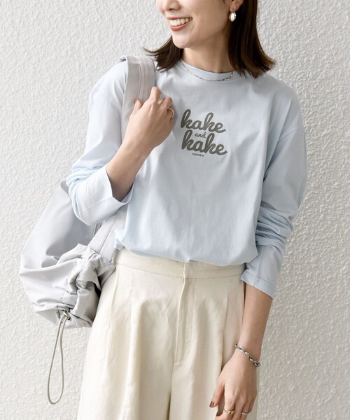 monmimi（モンミミ）の「【SHIPS any別注】MONMIMI: ロゴ プリント ロンTEE 24SS（Tシャツ/カットソー・レディース・チャコールグレー/ライトブルー/ホワイト/ピンク・ONE SIZE）」の22枚目の写真