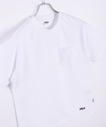 FILA コットン100% ポケット付き半袖無地Tシャツ