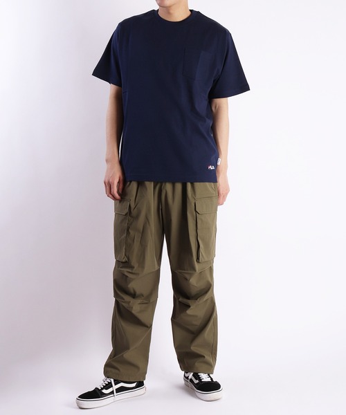 FILA(フィラ)の「FILA コットン100% ポケット付き半袖無地Tシャツ(Tシャツ/カットソー・メンズ・ネイビー/ホワイト/ブラック/グリーン・LL/L/M)」の21枚目の写真