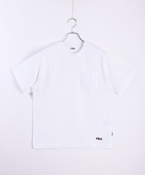 FILA(フィラ)の「FILA コットン100% ポケット付き半袖無地Tシャツ(Tシャツ/カットソー・メンズ・ネイビー/ホワイト/ブラック/グリーン・LL/L/M)」の9枚目の写真