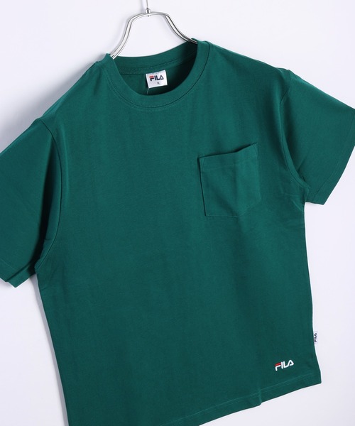 FILA(フィラ)の「FILA コットン100% ポケット付き半袖無地Tシャツ(Tシャツ/カットソー・メンズ・ネイビー/ホワイト/ブラック/グリーン・LL/L/M)」の18枚目の写真