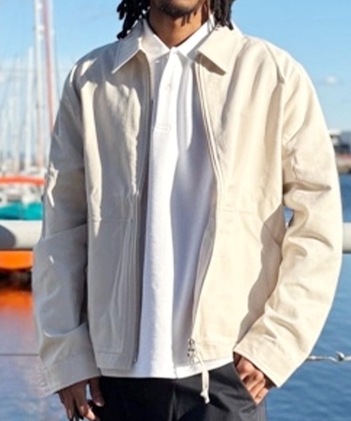AIGLE(エーグル)の「コットンキャンバスジャケット(ブルゾン・メンズ・ネイビー/ホワイト・L/M/XL/S)」の1枚目の写真