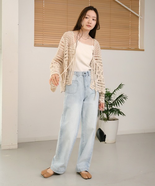 Bab（バブ）の「【大人気クロシェシリーズ】クロシェカーディガン（カーディガン/ボレロ・レディース・ブラック/モカ/A/ホワイト系その他・M）」の19枚目の写真