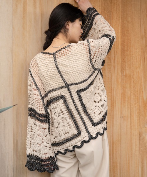 新品】The Barnnet バーネット クロシェニットカーディガン