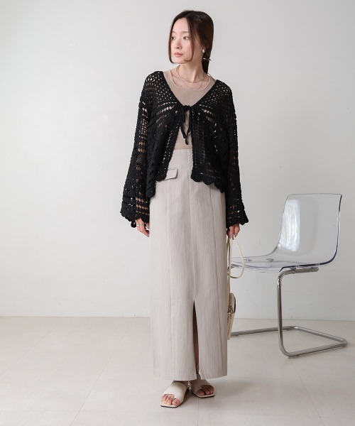 Bab（バブ）の「【大人気クロシェシリーズ】クロシェカーディガン（カーディガン/ボレロ・レディース・ブラック/モカ/A/ホワイト系その他・M）」の17枚目の写真