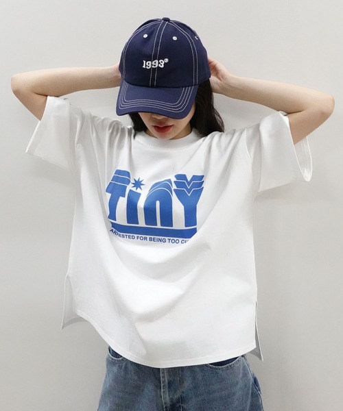CORNERS（コーナーズ）の「TinyプリントTシャツ（Tシャツ/カットソー・レディース・オフホワイト/ピンク/ブルー/スミクロ/グレイッシュベージュ・FREE）」の2枚目の写真