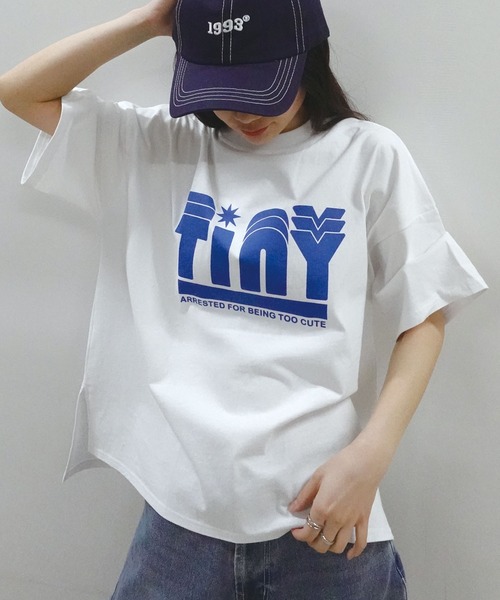 ＆ビッグプリント オーバーサイズTシャツ＜ホワイト＞(S