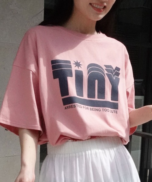 CORNERS（コーナーズ）の「TinyプリントTシャツ（Tシャツ/カットソー・レディース・オフホワイト/ピンク/ブルー/スミクロ/グレイッシュベージュ・FREE）」の18枚目の写真