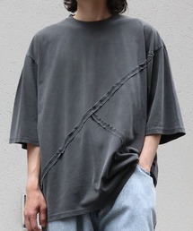 Pigment hard wash switching T/ピグメント ハードウォッシュ 切り替え クルーネック半袖Tシャツ