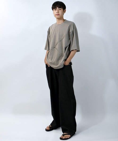 【LIFEWORK】ピグメント クロム ショート 半袖 Tシャツ セール】Pigment hard wash switching T/ピグメント ハード