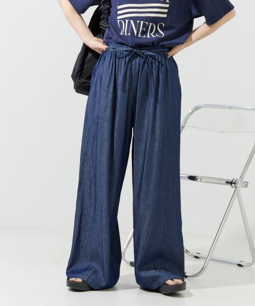 FREAK'S STORE(フリークスストア)の「限定展開 レーヨン デニム イージーパンツ(デニムパンツ・レディース・ネイビー/ブラック/ブルー・SMALL/MEDIUM)」の3枚目の写真
