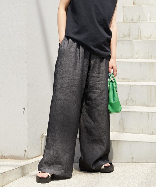 FREAK'S STORE(フリークスストア)の「限定展開 レーヨン デニム イージーパンツ(デニムパンツ・レディース・ネイビー/ブラック/ブルー・SMALL/MEDIUM)」の9枚目の写真