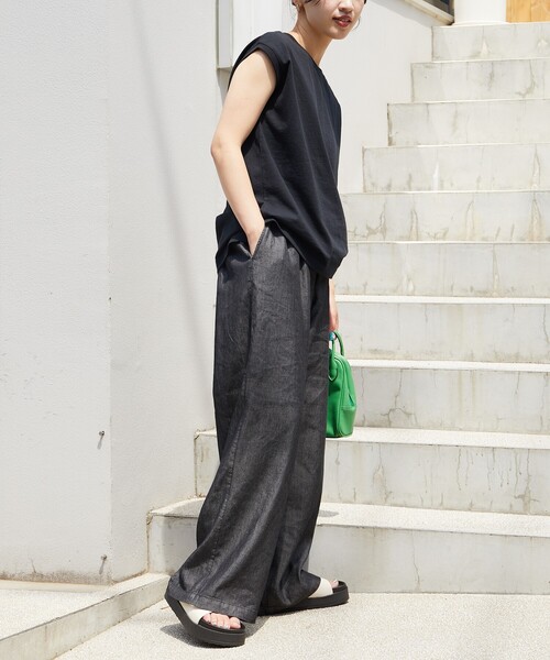 FREAK'S STORE(フリークスストア)の「限定展開 レーヨン デニム イージーパンツ(デニムパンツ・レディース・ネイビー/ブラック/ブルー・SMALL/MEDIUM)」の14枚目の写真