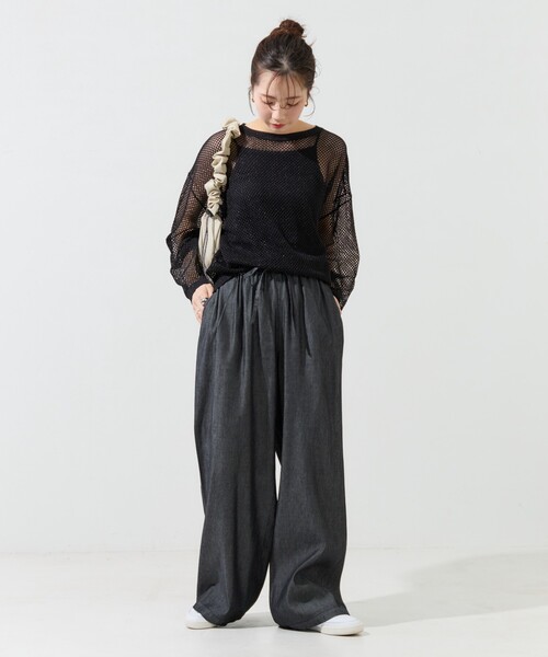 FREAK'S STORE(フリークスストア)の「限定展開 レーヨン デニム イージーパンツ(デニムパンツ・レディース・ネイビー/ブラック/ブルー・SMALL/MEDIUM)」の20枚目の写真