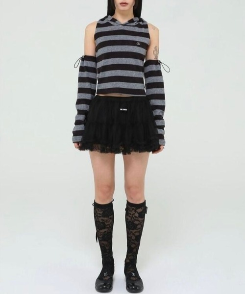 UGLY SHADOW(アグリーシャドウ)の「【Uglyshadow】ROSE LACE LONG SOCKS / 【アグリーシャドウ】ローズレースロングソックス(ソックス/靴下・レディース・グレー/ベージュ/ブラック・ONE SIZE)」の8枚目の写真