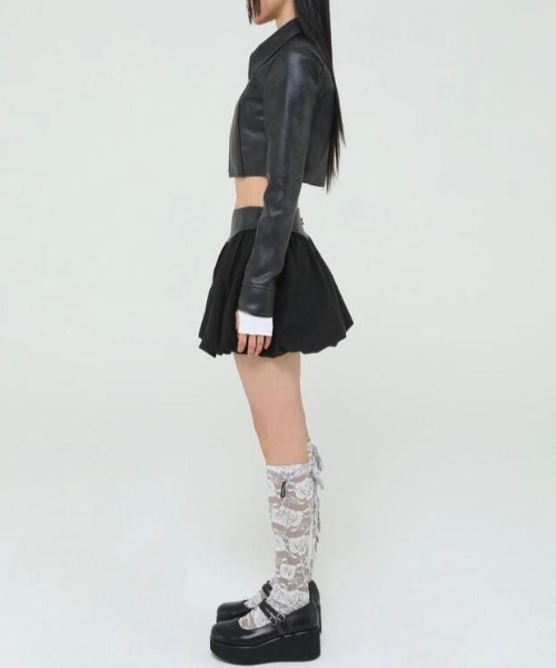 UGLY SHADOW(アグリーシャドウ)の「【Uglyshadow】ROSE LACE LONG SOCKS / 【アグリーシャドウ】ローズレースロングソックス(ソックス/靴下・レディース・グレー/ベージュ/ブラック・ONE SIZE)」の18枚目の写真